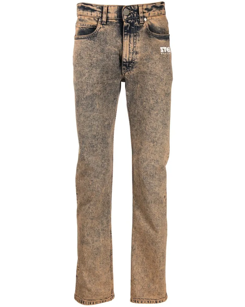 Stella McCartney Gerade Jeans mit Logo-Print - Orange Orange