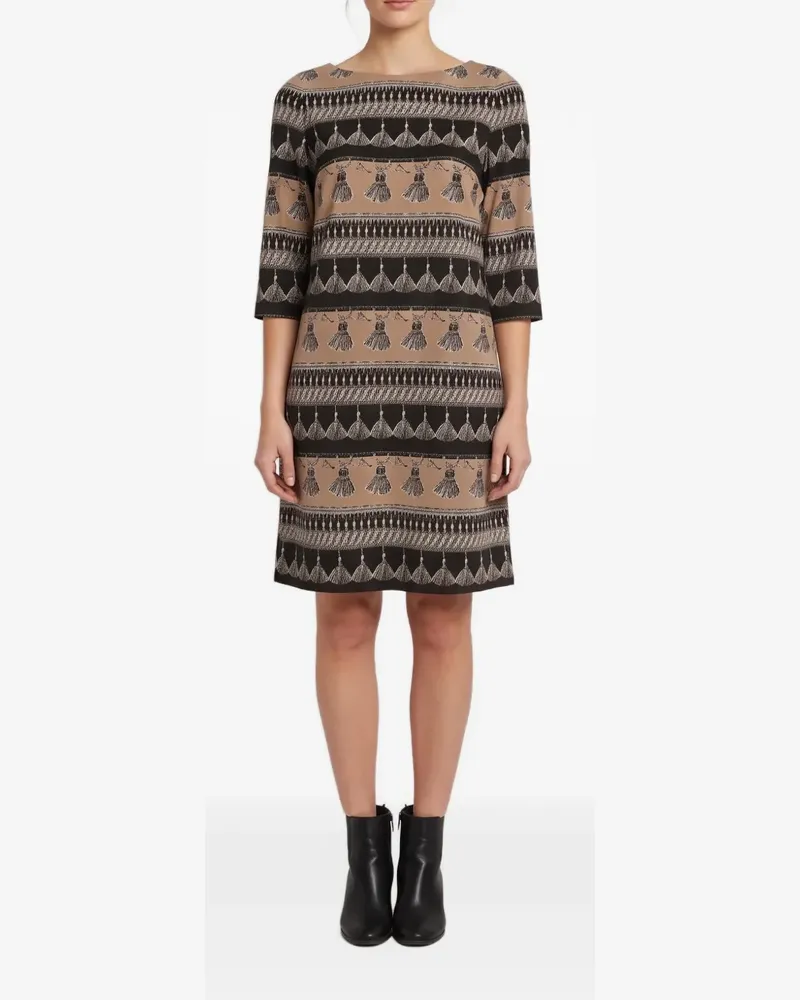 Max Mara Minikleid mit Quasten-Print - Schwarz Schwarz