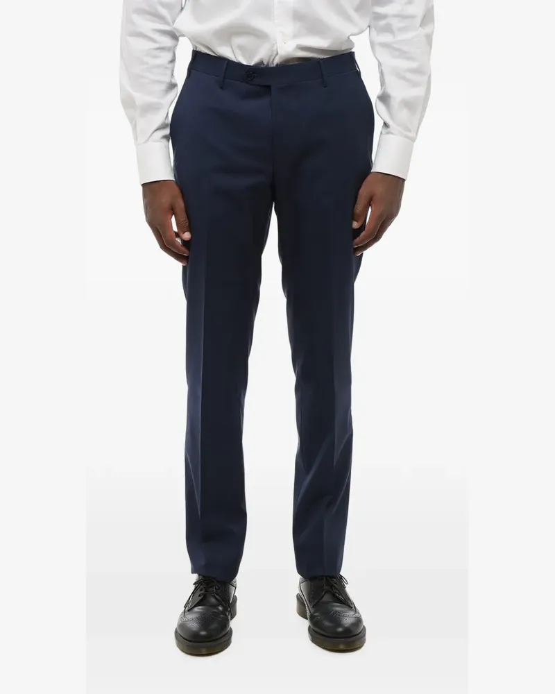 Corneliani pressed-crease virgin-wool trousers - Blau Blau