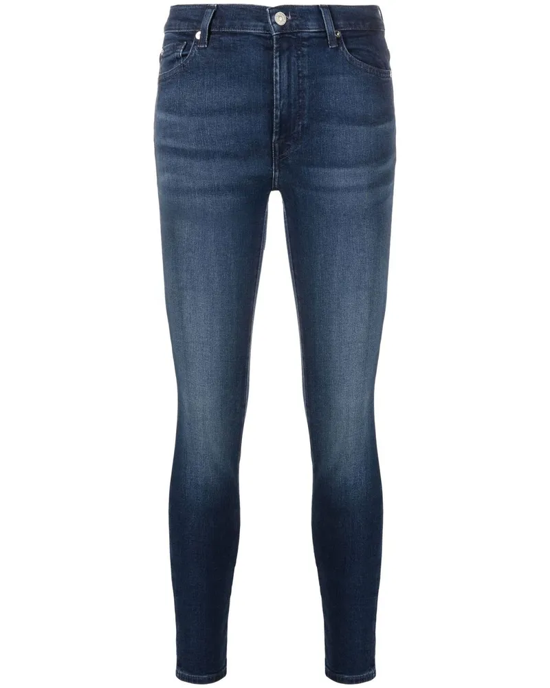 7 for all mankind Ausgeblichene Skinny-Jeans - Blau Blau