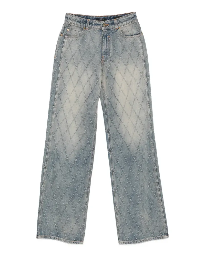 Balmain buttoned straight-leg jeans - Blau Blau