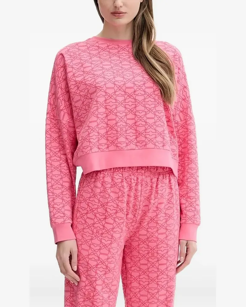 HUGO BOSS Sweatshirt mit abstraktem Print - Rosa Rosa