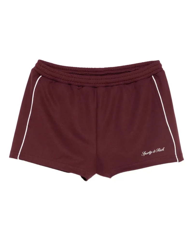 SPORTY & RICH logo-embroidered track shorts - Rot Rot