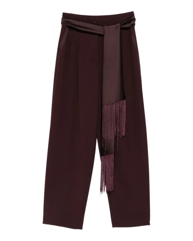 IMPERIAL fringe-detail wide-leg trousers - Violett Violett
