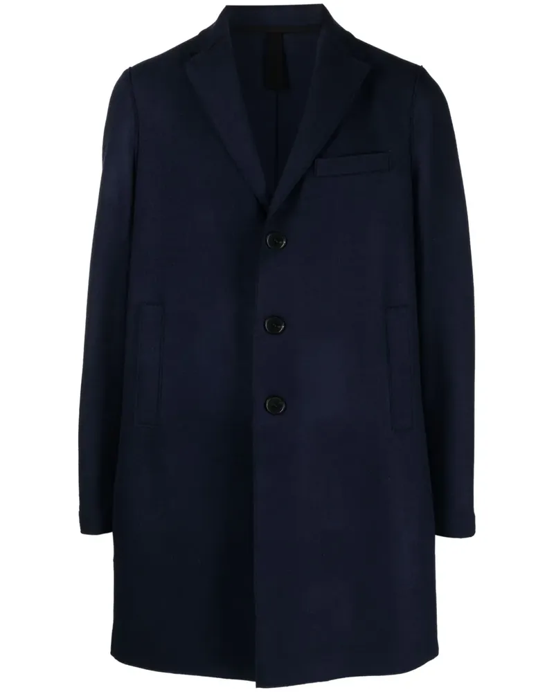 Harris Wharf London Einreihiger Mantel aus Filz - Blau Blau