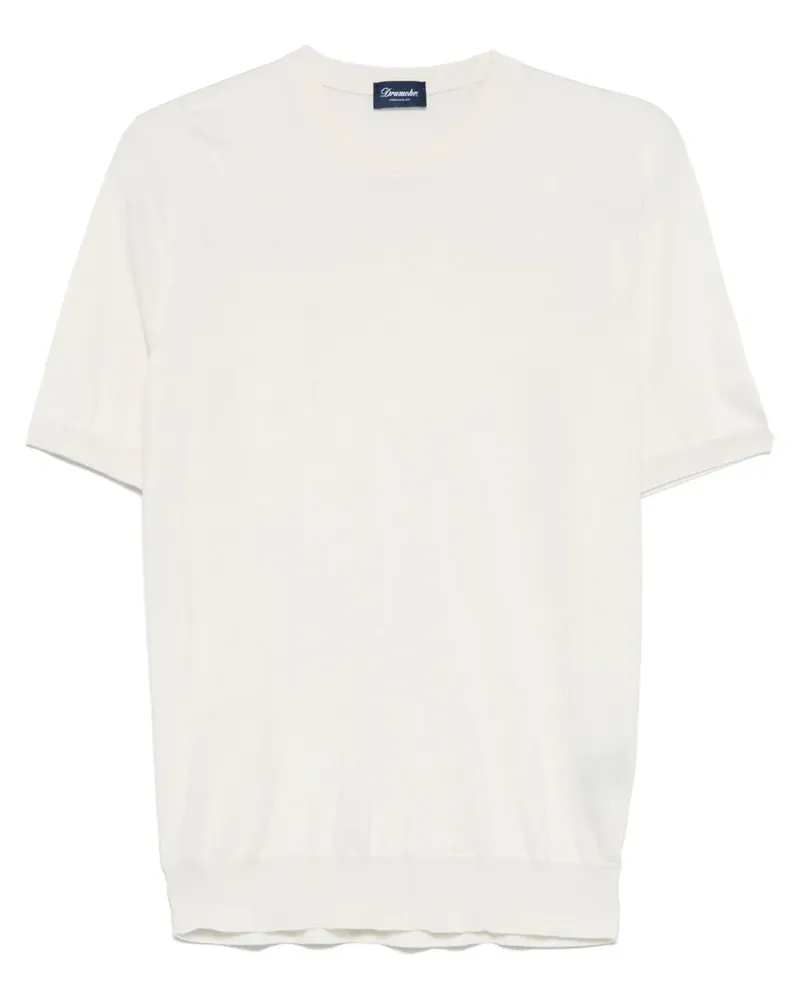 Drumohr  Fein geripptes T-Shirt - Nude Nude