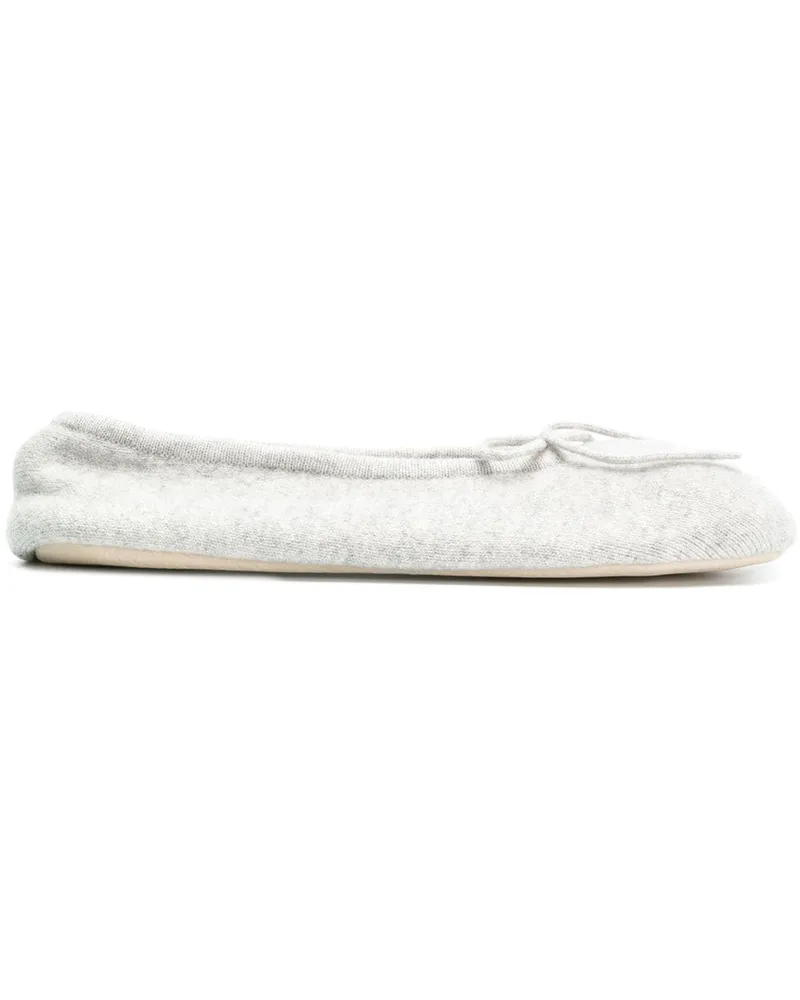 N.Peal Slipper mit Schleife - Grau Grau