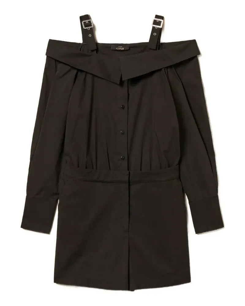 Twin-Set Playsuit mit Schnallenriemen - Schwarz Schwarz