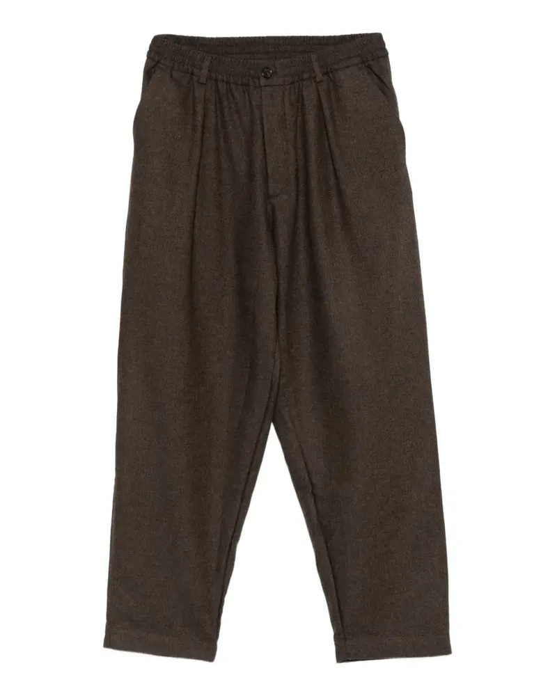 Universal Works Plissierte Hose mit Stretchbund - Braun Braun