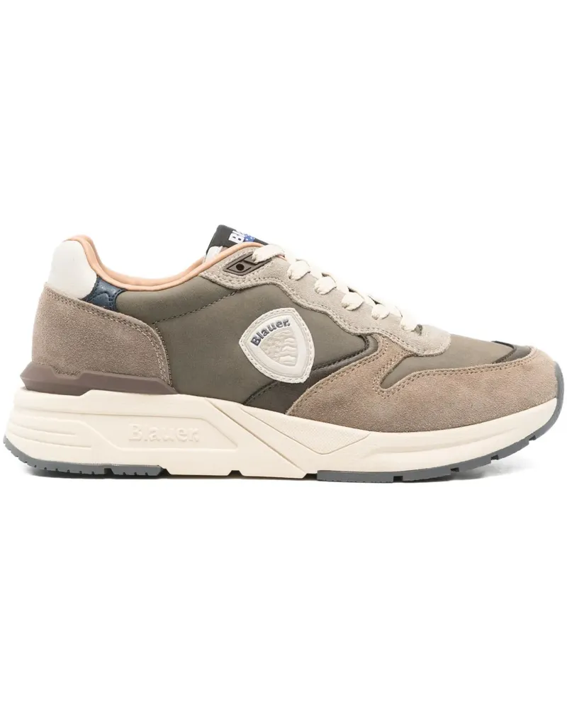 Blauer logo-patch low-top sneakers - Nude Nude