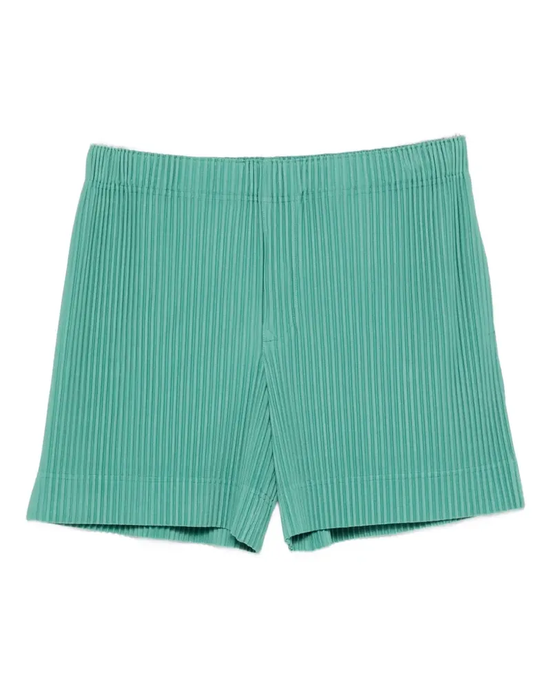 Issey Miyake pleated-texture elasticated-waist shorts - Grün Grün