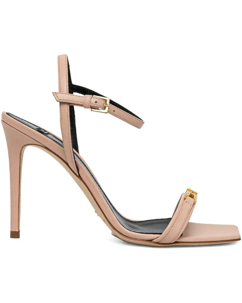 Elisabetta Franchi Sandalen mit Logo-Schild - Nude Nude