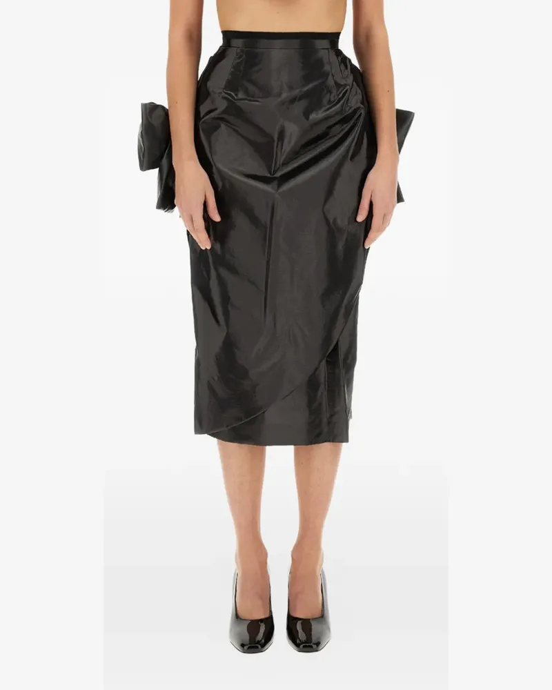 Maison Margiela bow-embellishment midi skirt - Schwarz Schwarz