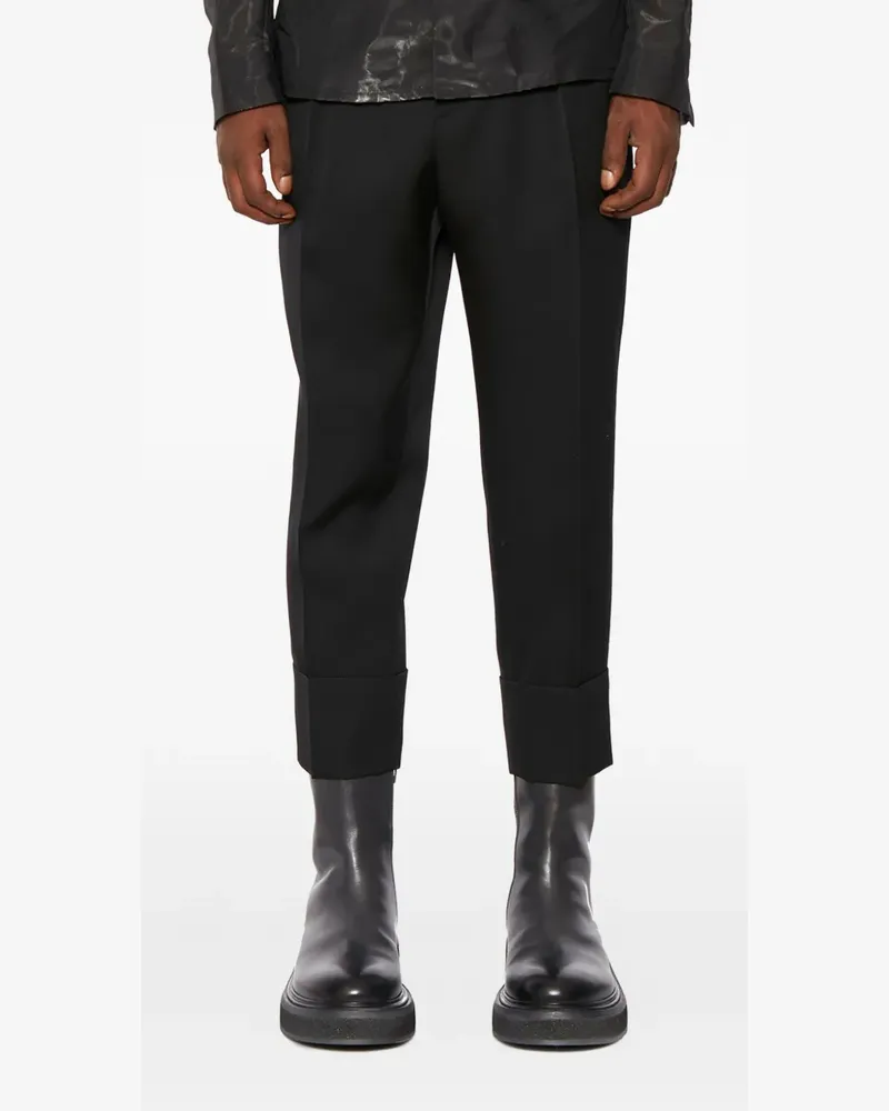 Sapio cuffed gabardine trousers - Schwarz Schwarz