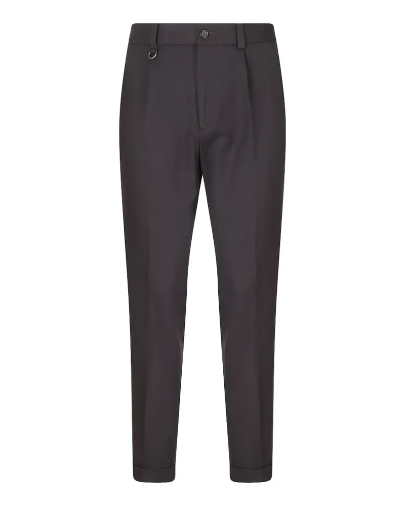 Paolo Pecora Milano pleated turn-up trousers - Braun Braun