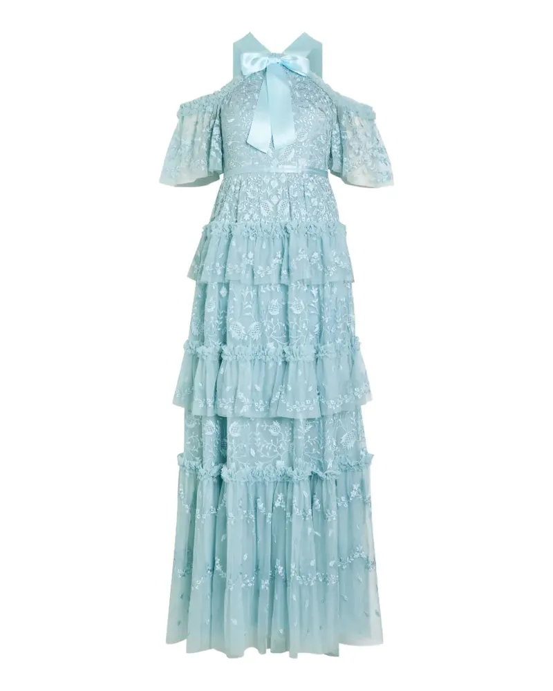 Needle & Thread Primrose floral-embroidered maxi dress - Blau Blau