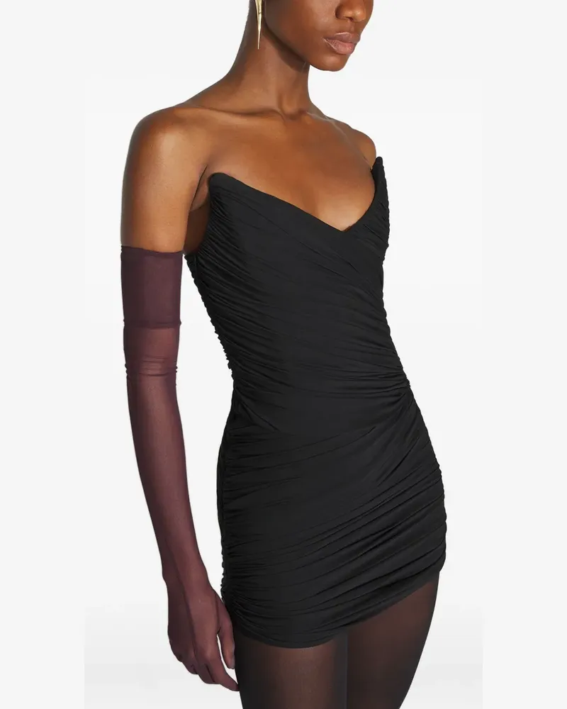 Thierry Mugler Drapiertes Minikleid - Schwarz Schwarz