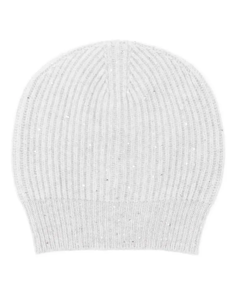 Antonelli Firenze Gestrickte Mütze mit Pailletten - Grau Grau
