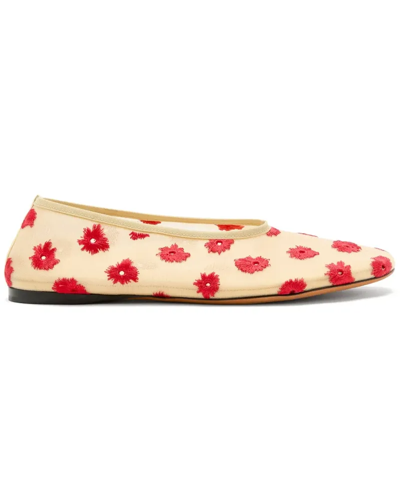 Proenza Schouler Tee Ballerinas mit Blumenstickerei - Nude Nude
