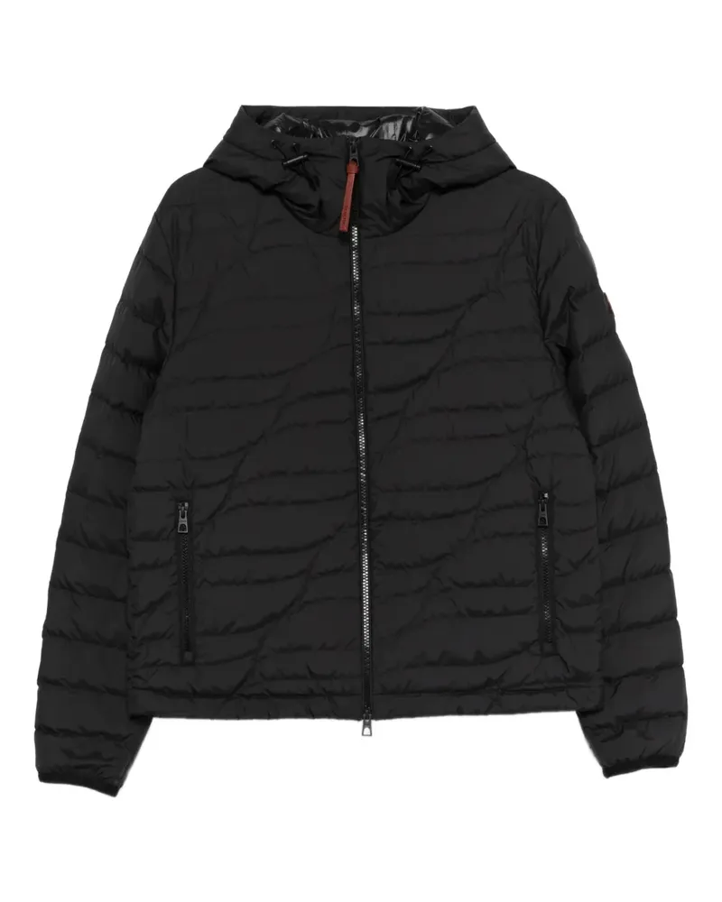 Moncler Jacke mit Logo-Patch - Schwarz Schwarz