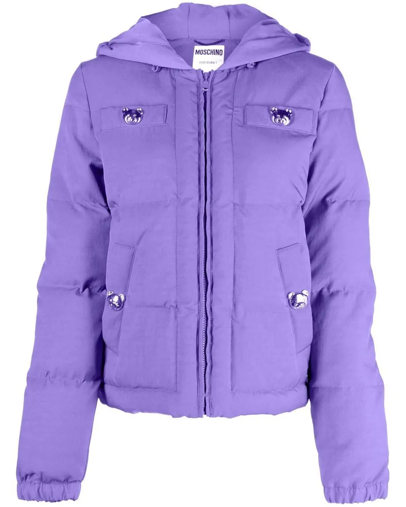 Moschino Gefütterte Jacke mit Teddy-Knöpfen Violett