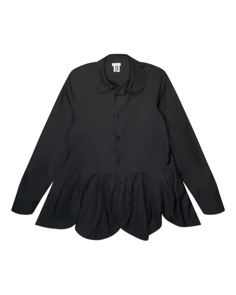 Noir Kei Ninomiya peplum cotton shirt - Schwarz Schwarz