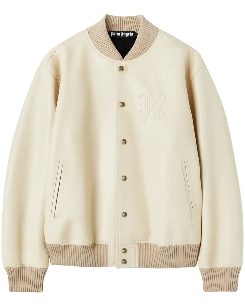 Palm Angels Bomberjacke mit Monogramm-Prägung - Nude Nude
