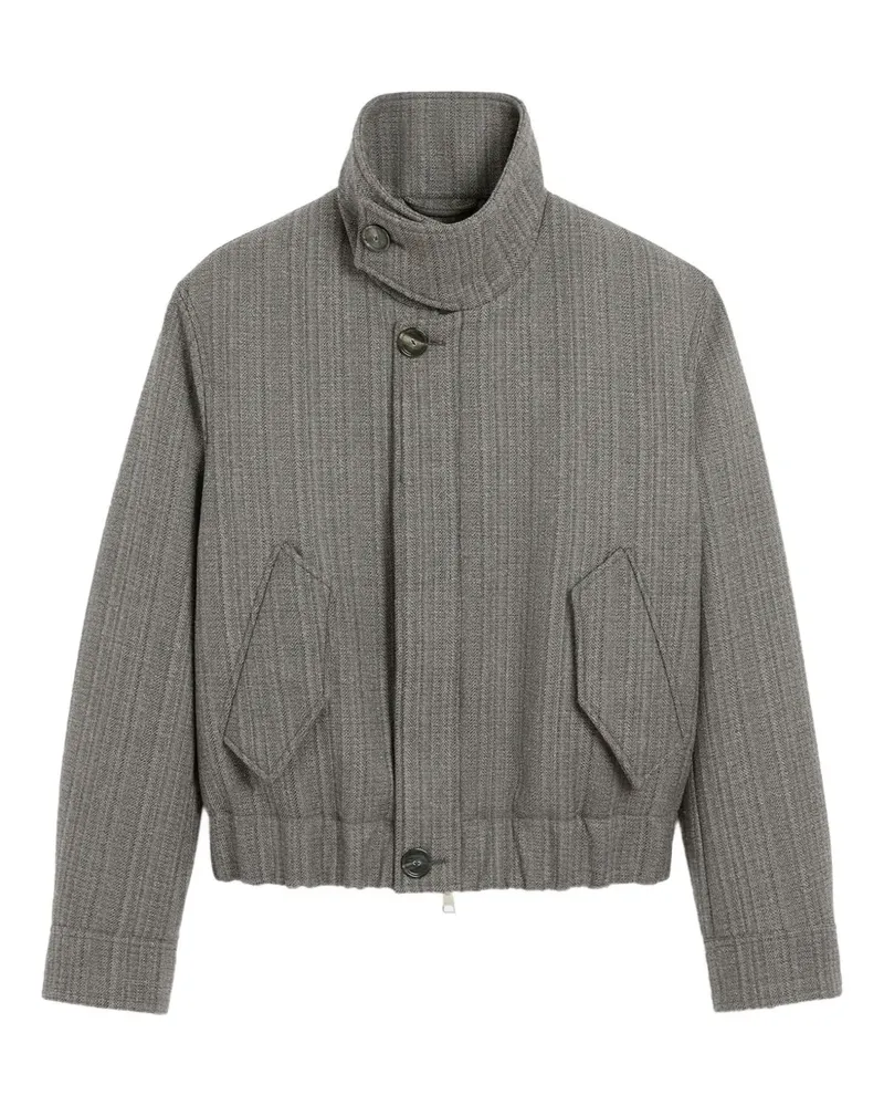 AMI Paris Jacke mit Fischgrätenmuster - Grau Grau