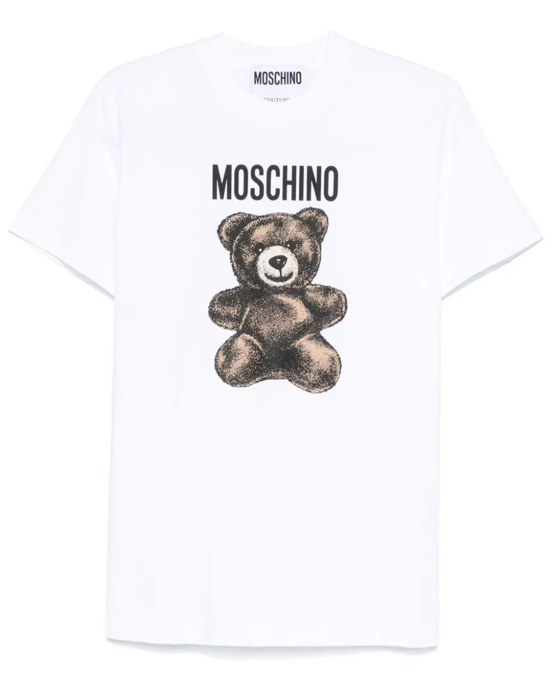 Moschino T-Shirt mit Teddy - Weiß Weiß