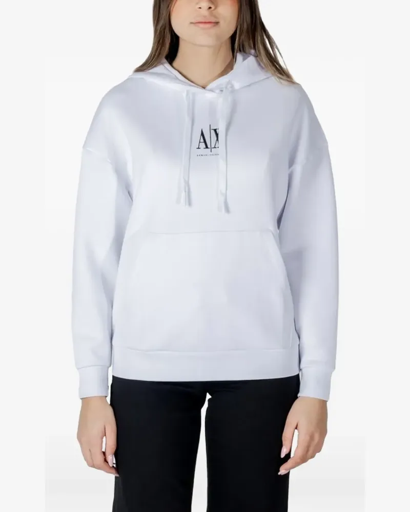 Armani Exchange Hoodie mit Logo-Print - Weiß Weiß
