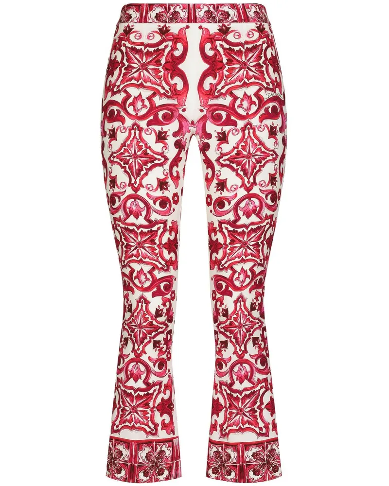 Dolce & Gabbana Schlaghose mit Majolica-Print - Rot Rot