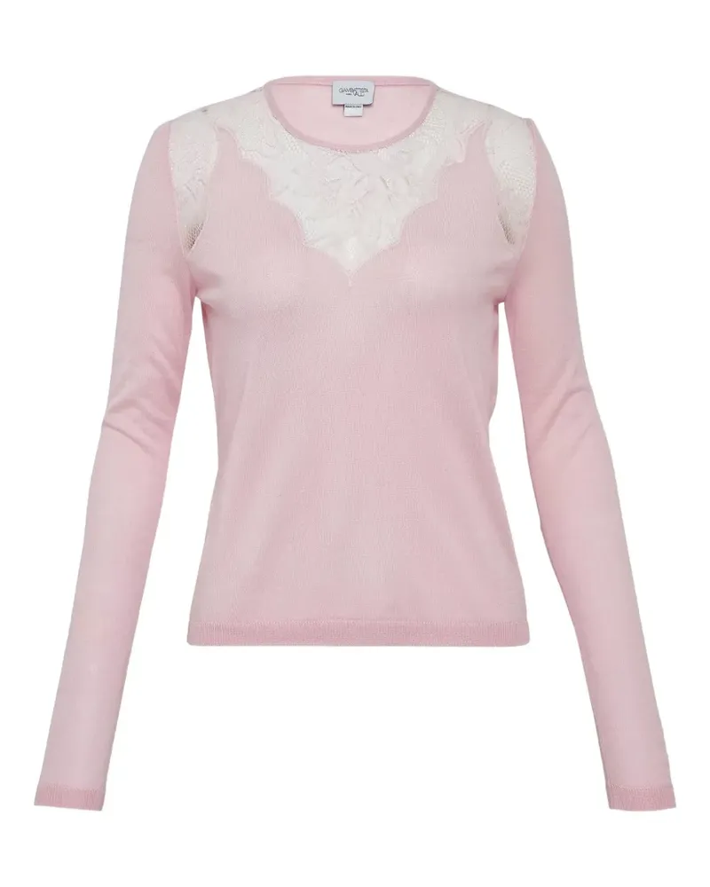 Giambattista Valli lace-trim sweater - Rosa Rosa