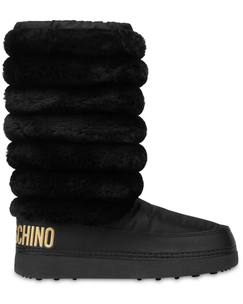 Moschino Chunky Stiefel aus Faux Fur - Schwarz Schwarz