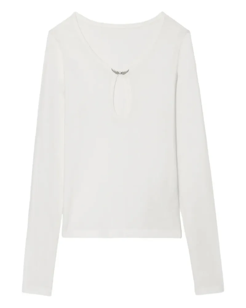 Zadig & Voltaire Klassisches Langarmshirt - Weiß Weiß