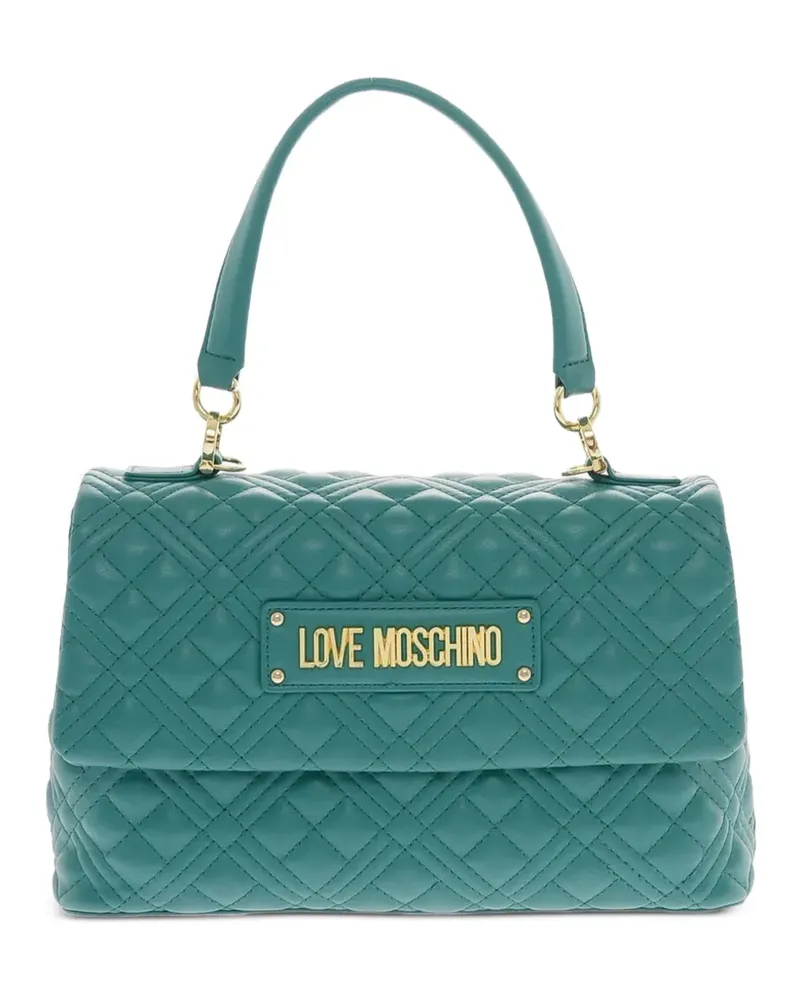 Moschino Handtasche mit Logo-Schild - Grün Grün