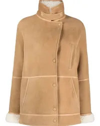 Yves Salomon Jacke mit Shearling-Besatz Nude