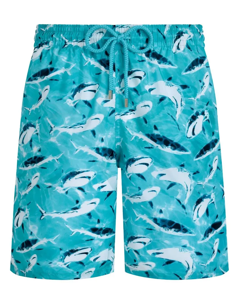 Vilebrequin Badeshorts mit Hai-Print - Blau Blau
