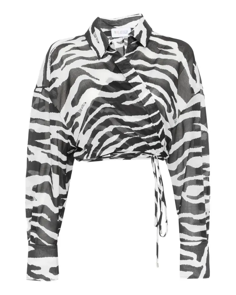 ATTICO zebra-pattern blouse - Weiß Weiß