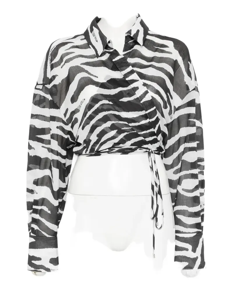 ATTICO zebra-pattern blouse - Weiß Weiß