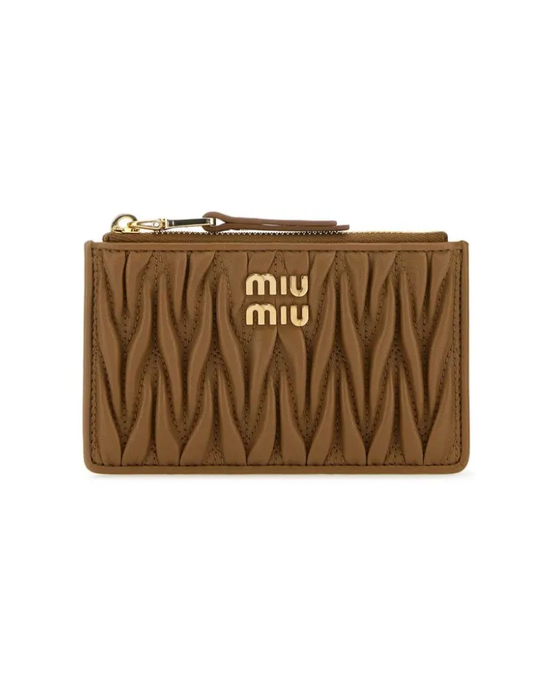 Miu Miu Portemonnaie mit Logo - Braun Braun