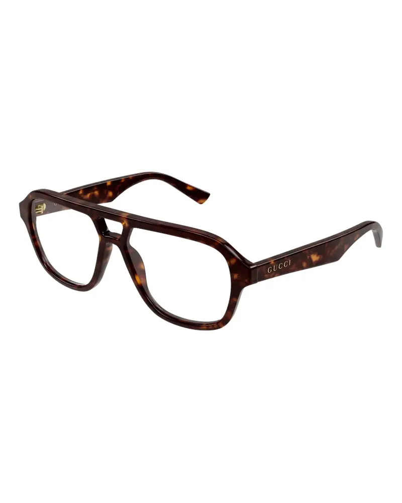 Gucci Pilotenbrille in Schildpattoptik - Braun Braun