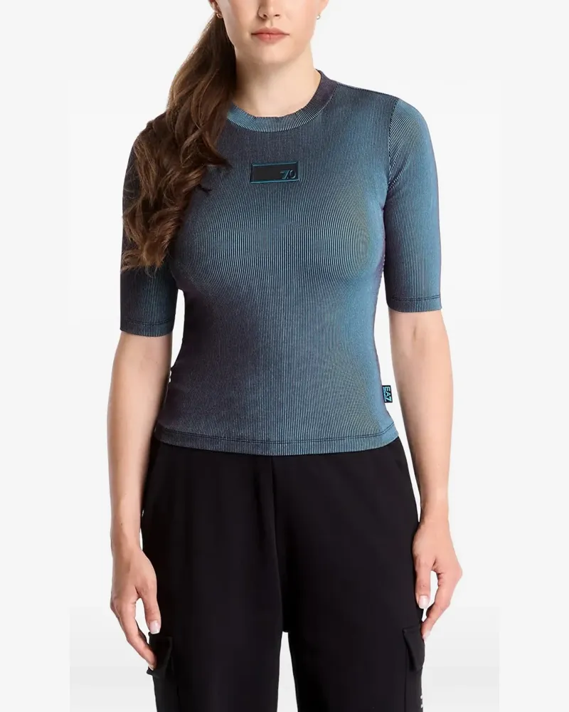 EA7 Schmales T-Shirt aus technischem Jersey - Blau Blau