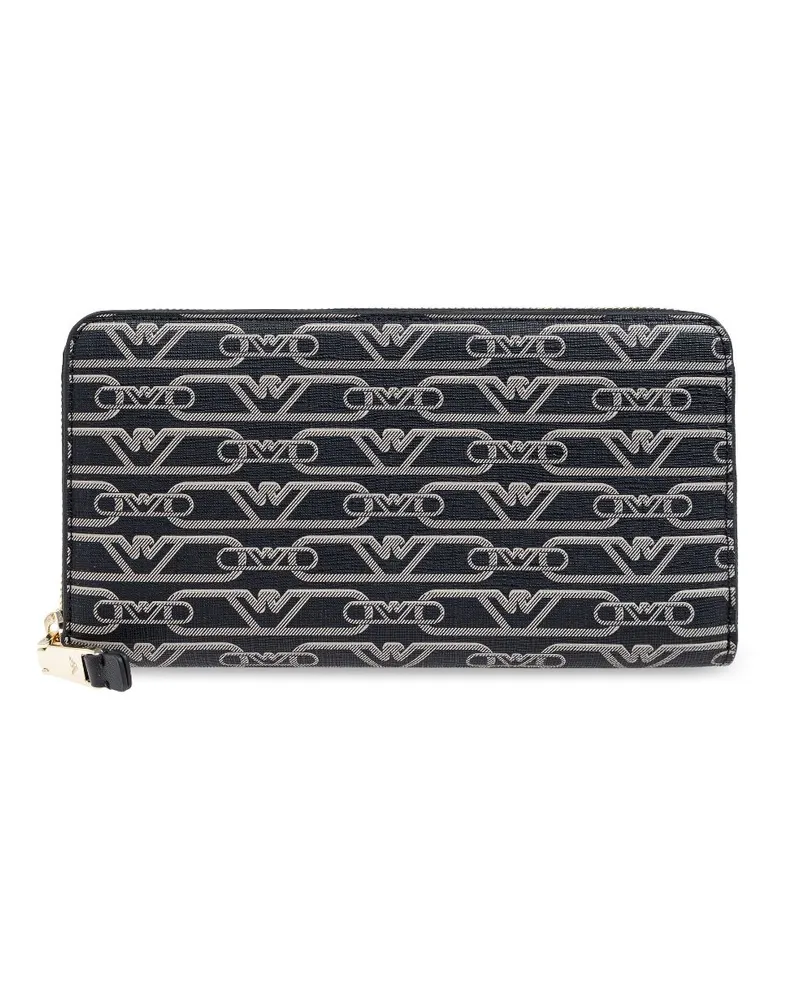 Emporio Armani Portemonnaie mit Jacquard-Print - Schwarz Schwarz