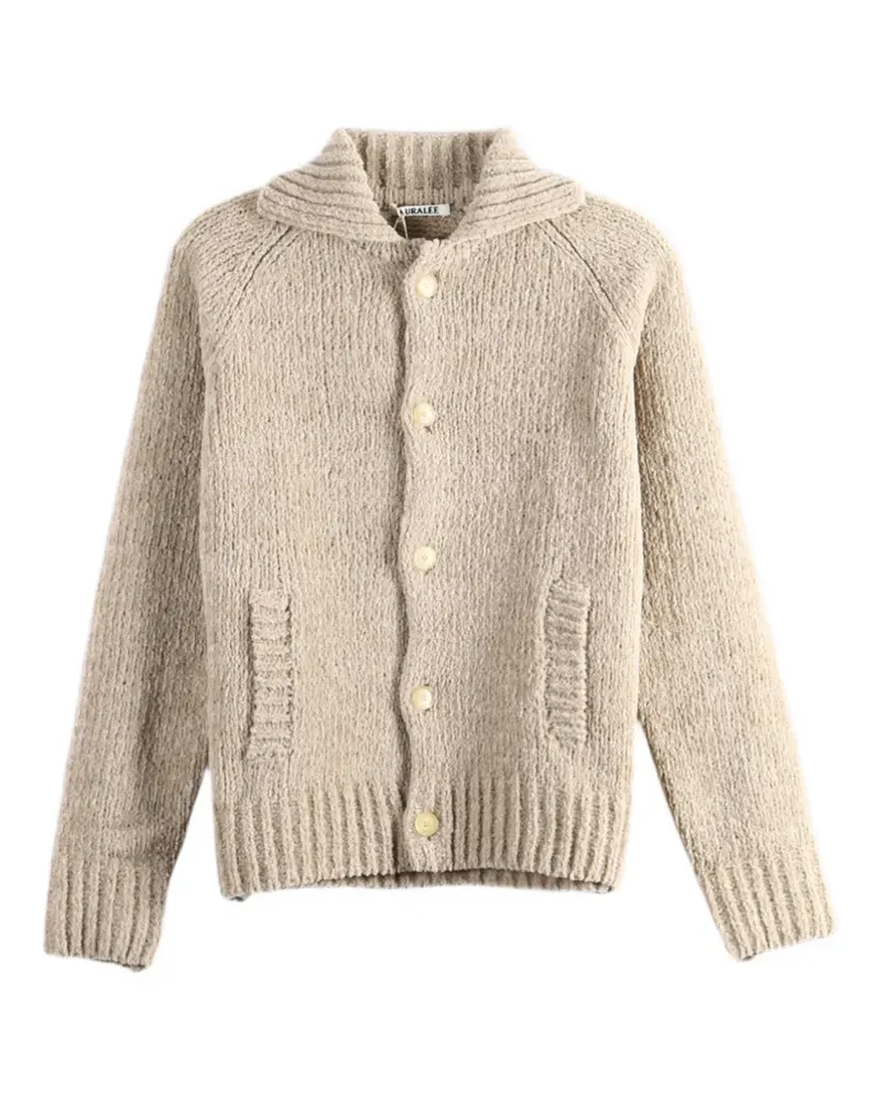 AURALEE button-up hooded cardigan - Nude Nude