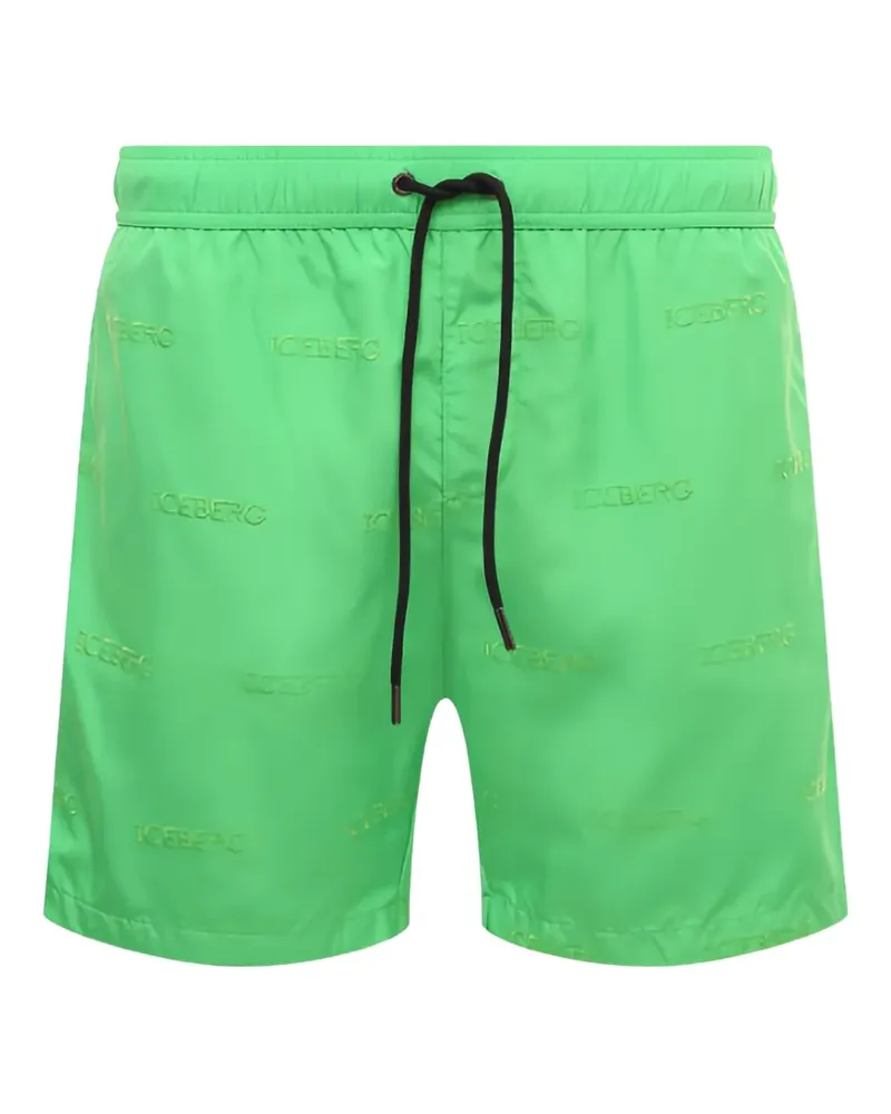 Iceberg Badeshorts mit Logo-Print - Grün Grün