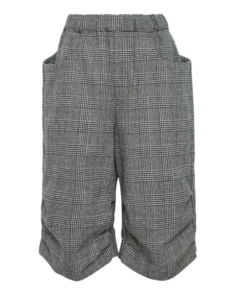 Comme des Garçons Prince of Wales ruched trousers - Schwarz Schwarz