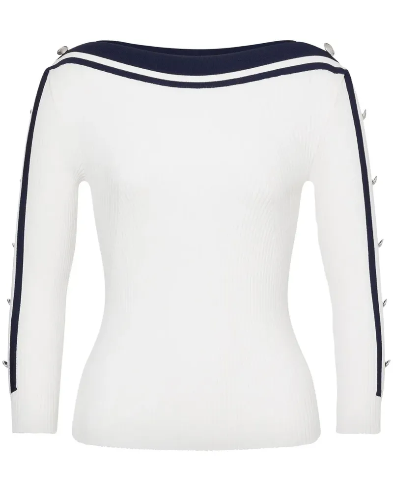 Alberta Ferretti Pullover mit Streifendetail - Weiß Weiß