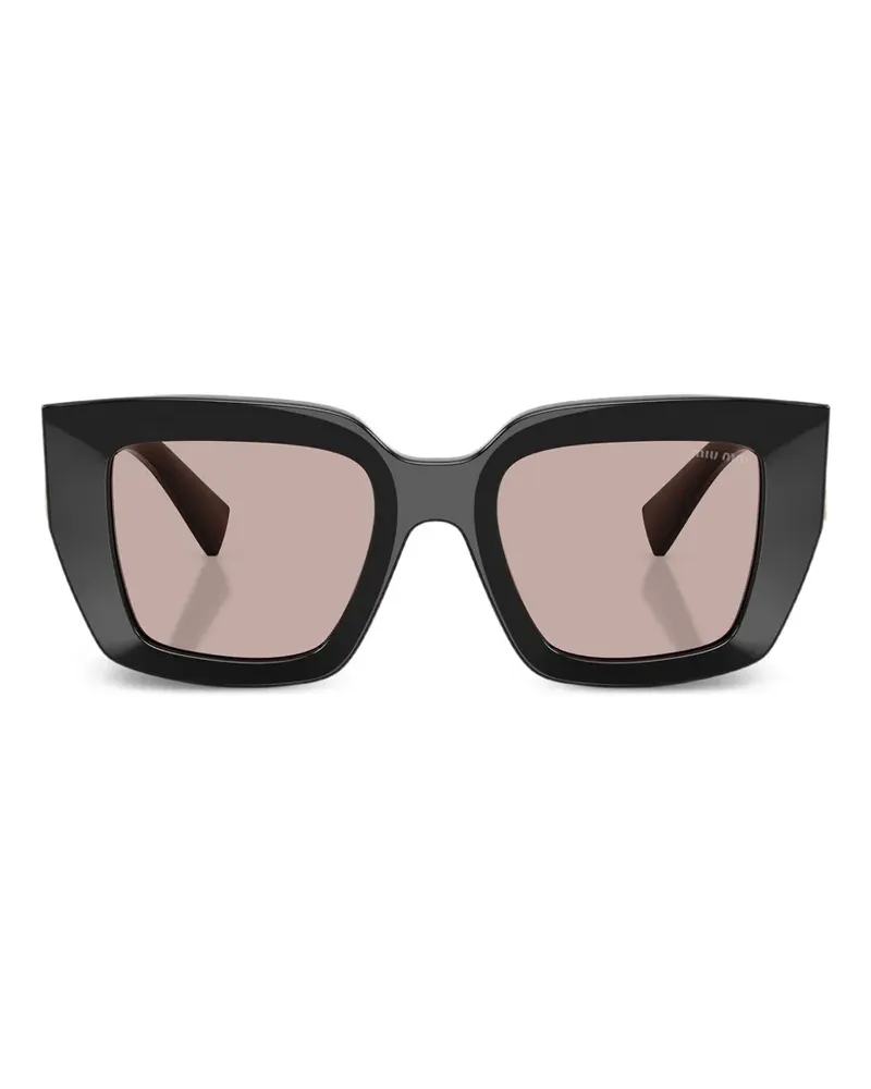 Miu Miu Sonnenbrille mit eckigem Gestell - Schwarz Schwarz
