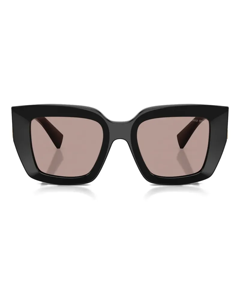 Miu Miu Sonnenbrille mit eckigem Gestell - Schwarz Schwarz