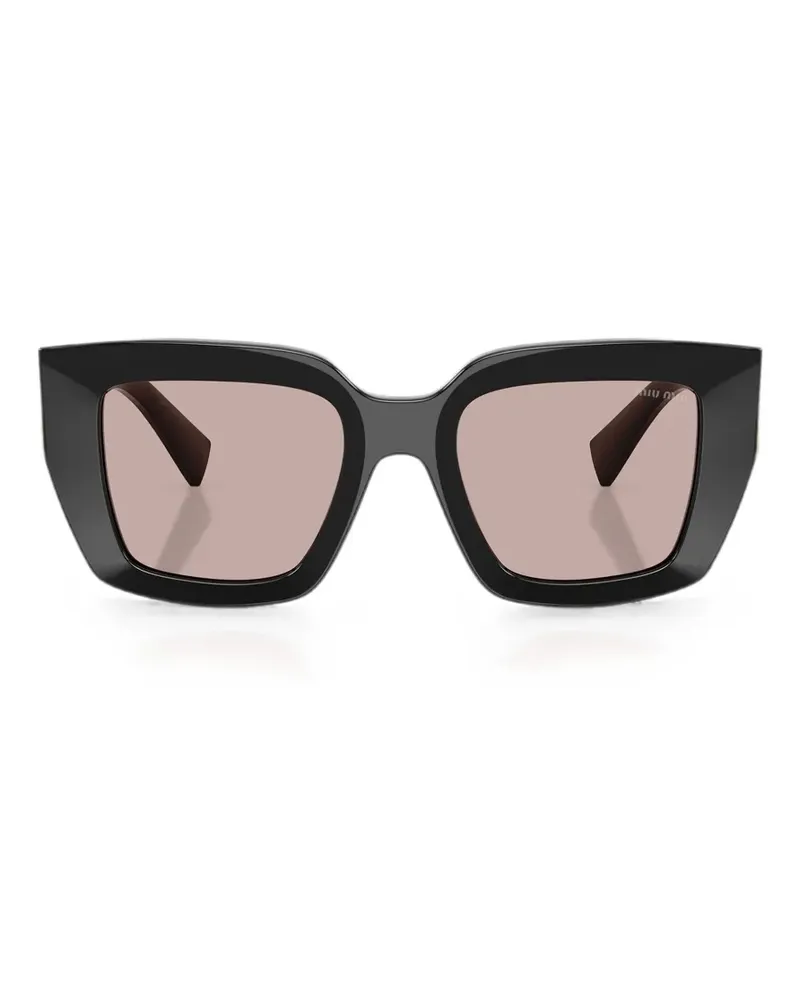 Miu Miu Sonnenbrille mit eckigem Gestell - Schwarz Schwarz